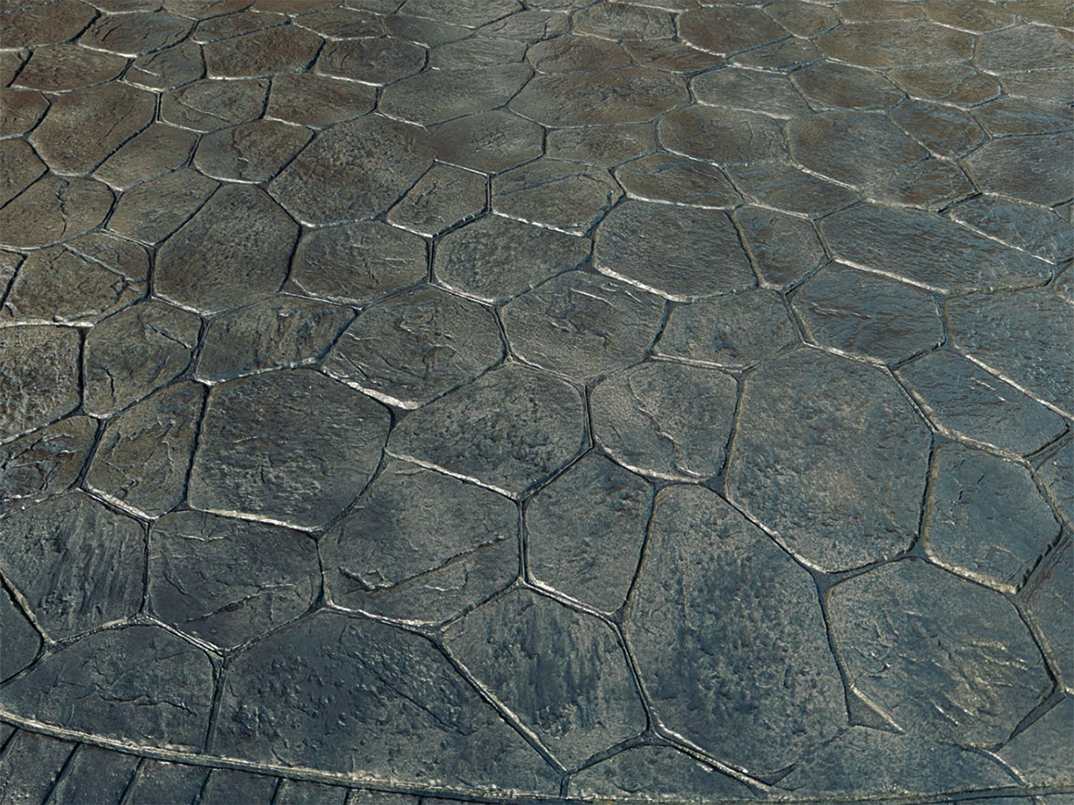The same driveway with a deep colour and glossy finish after resealing